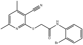 N-(2-bromophenyl)-2-(3-cyano-4,6-dimethylpyridin-2-yl)sulfanylacetamide Struktur