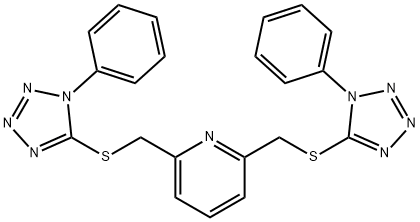 2,6-bis[(1-phenyltetrazol-5-yl)sulfanylmethyl]pyridine Struktur