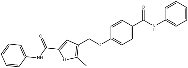 5-methyl-N-phenyl-4-[[4-(phenylcarbamoyl)phenoxy]methyl]furan-2-carboxamide Struktur