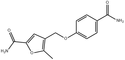 4-[(4-carbamoylphenoxy)methyl]-5-methylfuran-2-carboxamide Struktur