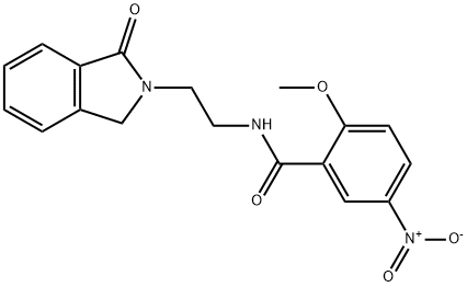 2-methoxy-5-nitro-N-[2-(3-oxo-1H-isoindol-2-yl)ethyl]benzamide Struktur