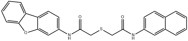 2-[2-(dibenzofuran-3-ylamino)-2-oxoethyl]sulfanyl-N-naphthalen-2-ylacetamide Struktur