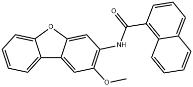 N-(2-methoxydibenzofuran-3-yl)naphthalene-1-carboxamide Struktur