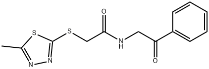 2-[(5-methyl-1,3,4-thiadiazol-2-yl)sulfanyl]-N-phenacylacetamide Struktur