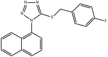 5-[(4-fluorophenyl)methylsulfanyl]-1-naphthalen-1-yltetrazole Struktur