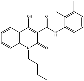 1-butyl-N-(2,3-dimethylphenyl)-4-hydroxy-2-oxoquinoline-3-carboxamide Struktur