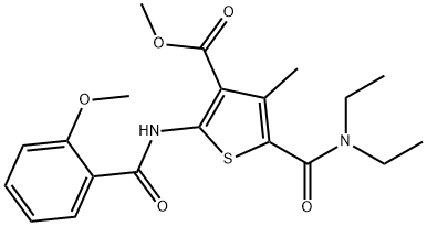 methyl 5-(diethylcarbamoyl)-2-[(2-methoxybenzoyl)amino]-4-methylthiophene-3-carboxylate Struktur