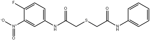 2-[2-(4-fluoro-3-nitroanilino)-2-oxoethyl]sulfanyl-N-phenylacetamide Struktur