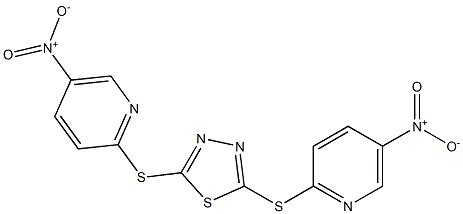 2,5-bis[(5-nitropyridin-2-yl)sulfanyl]-1,3,4-thiadiazole Struktur