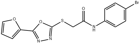 N-(4-bromophenyl)-2-[[5-(furan-2-yl)-1,3,4-oxadiazol-2-yl]sulfanyl]acetamide Struktur