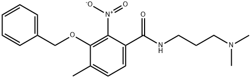 N-[3-(dimethylamino)propyl]-4-methyl-2-nitro-3-phenylmethoxybenzamide Struktur