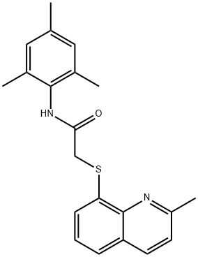 2-(2-methylquinolin-8-yl)sulfanyl-N-(2,4,6-trimethylphenyl)acetamide Struktur