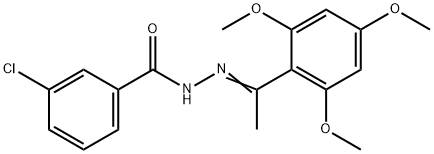 3-chloro-N-[(E)-1-(2,4,6-trimethoxyphenyl)ethylideneamino]benzamide Struktur