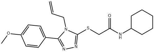 N-cyclohexyl-2-[[5-(4-methoxyphenyl)-4-prop-2-enyl-1,2,4-triazol-3-yl]sulfanyl]acetamide Struktur