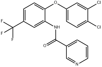 N-[2-(3,4-dichlorophenoxy)-5-(trifluoromethyl)phenyl]pyridine-3-carboxamide Struktur