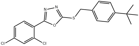 2-[(4-tert-butylphenyl)methylsulfanyl]-5-(2,4-dichlorophenyl)-1,3,4-oxadiazole Struktur