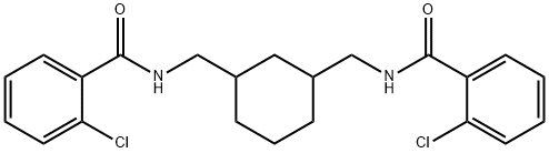 2-chloro-N-[[3-[[(2-chlorobenzoyl)amino]methyl]cyclohexyl]methyl]benzamide Struktur