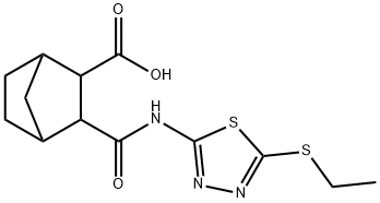 2-[(5-ethylsulfanyl-1,3,4-thiadiazol-2-yl)carbamoyl]bicyclo[2.2.1]heptane-3-carboxylic acid Struktur