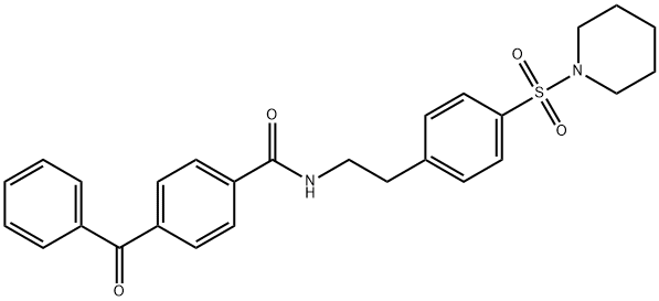 4-benzoyl-N-[2-(4-piperidin-1-ylsulfonylphenyl)ethyl]benzamide Struktur