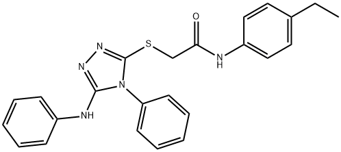 2-[(5-anilino-4-phenyl-1,2,4-triazol-3-yl)sulfanyl]-N-(4-ethylphenyl)acetamide Struktur