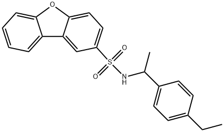 N-[1-(4-ethylphenyl)ethyl]dibenzofuran-2-sulfonamide Struktur