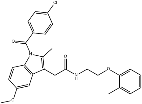 2-[1-(4-chlorobenzoyl)-5-methoxy-2-methylindol-3-yl]-N-[2-(2-methylphenoxy)ethyl]acetamide Struktur