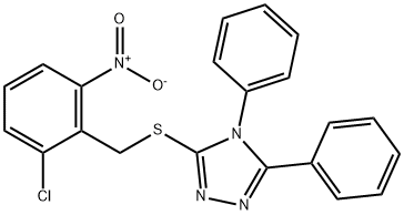 3-[(2-chloro-6-nitrophenyl)methylsulfanyl]-4,5-diphenyl-1,2,4-triazole Struktur