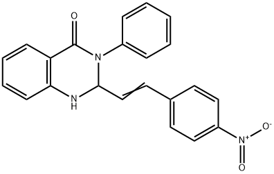 2-[(E)-2-(4-nitrophenyl)ethenyl]-3-phenyl-1,2-dihydroquinazolin-4-one Struktur