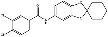 3,4-dichloro-N-spiro[1,3-benzodioxole-2,1'-cyclohexane]-5-ylbenzamide Struktur