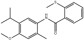 N-(4-methoxy-2-methyl-5-propan-2-ylphenyl)-2-methylsulfanylbenzamide Struktur