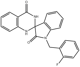 1'-[(2-fluorophenyl)methyl]spiro[1,3-dihydroquinazoline-2,3'-indole]-2',4-dione Struktur