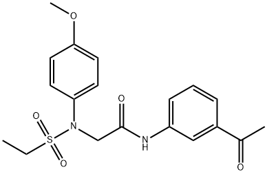 N-(3-acetylphenyl)-2-(N-ethylsulfonyl-4-methoxyanilino)acetamide Struktur