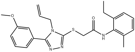 N-(2-ethyl-6-methylphenyl)-2-[[5-(3-methoxyphenyl)-4-prop-2-enyl-1,2,4-triazol-3-yl]sulfanyl]acetamide Struktur