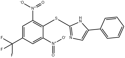 2-[2,6-dinitro-4-(trifluoromethyl)phenyl]sulfanyl-5-phenyl-1H-imidazole Struktur