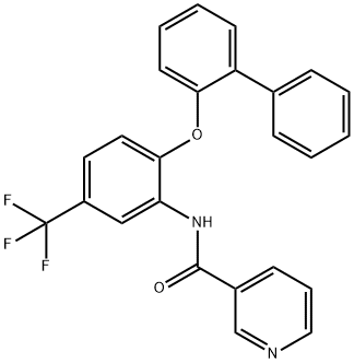 N-[2-(2-phenylphenoxy)-5-(trifluoromethyl)phenyl]pyridine-3-carboxamide Struktur