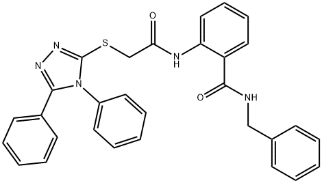 N-benzyl-2-[[2-[(4,5-diphenyl-1,2,4-triazol-3-yl)sulfanyl]acetyl]amino]benzamide Struktur