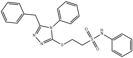 2-[(5-benzyl-4-phenyl-1,2,4-triazol-3-yl)sulfanyl]-N-phenylethanesulfonamide Struktur