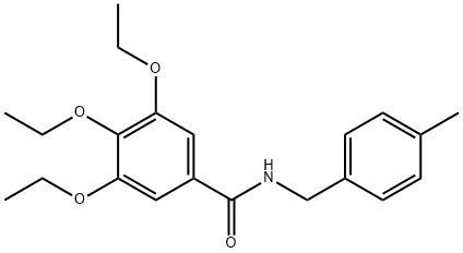 3,4,5-triethoxy-N-[(4-methylphenyl)methyl]benzamide Struktur