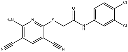 2-(6-amino-3,5-dicyanopyridin-2-yl)sulfanyl-N-(3,4-dichlorophenyl)acetamide Struktur