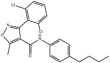 N-(4-butylphenyl)-3-(2,6-dichlorophenyl)-5-methyl-1,2-oxazole-4-carboxamide Struktur