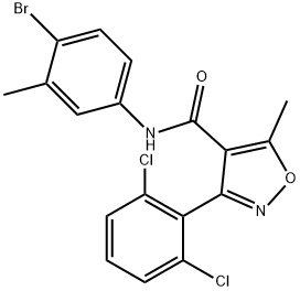 N-(4-bromo-3-methylphenyl)-3-(2,6-dichlorophenyl)-5-methyl-1,2-oxazole-4-carboxamide Struktur