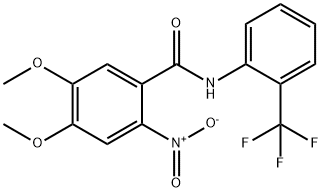 4,5-dimethoxy-2-nitro-N-[2-(trifluoromethyl)phenyl]benzamide Struktur