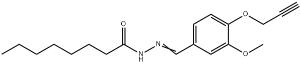 N-[(E)-(3-methoxy-4-prop-2-ynoxyphenyl)methylideneamino]octanamide Struktur