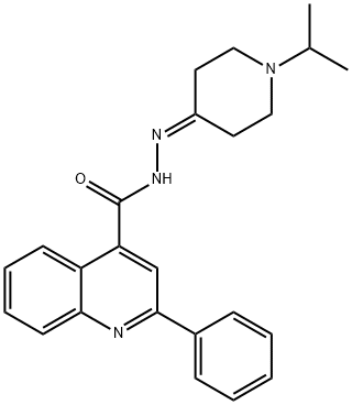 2-phenyl-N-[(1-propan-2-ylpiperidin-4-ylidene)amino]quinoline-4-carboxamide Struktur