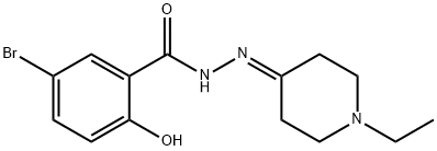 5-bromo-N-[(1-ethylpiperidin-4-ylidene)amino]-2-hydroxybenzamide Struktur