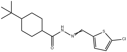 4-tert-butyl-N-[(E)-(5-chlorothiophen-2-yl)methylideneamino]cyclohexane-1-carboxamide Struktur