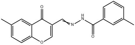 3-methyl-N-[(E)-(6-methyl-4-oxochromen-3-yl)methylideneamino]benzamide Struktur