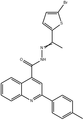 N-[(E)-1-(5-bromothiophen-2-yl)ethylideneamino]-2-(4-methylphenyl)quinoline-4-carboxamide Struktur