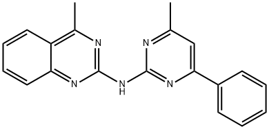 4-methyl-N-(4-methyl-6-phenylpyrimidin-2-yl)quinazolin-2-amine Struktur