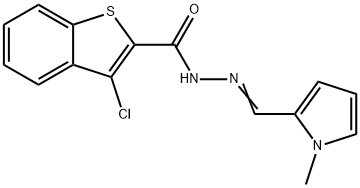 3-chloro-N-[(E)-(1-methylpyrrol-2-yl)methylideneamino]-1-benzothiophene-2-carboxamide Struktur